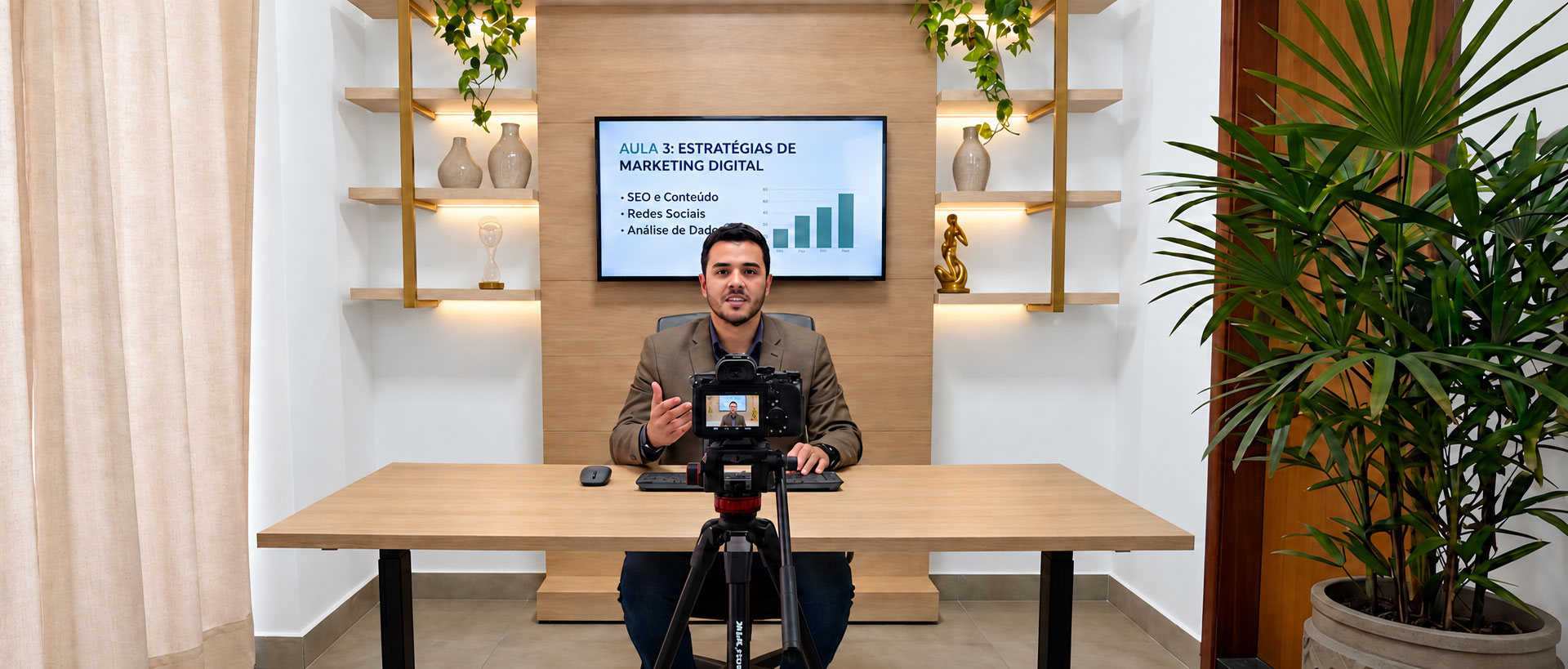 Produção e gravação de curso online no Studio Sapienza em São Carlos